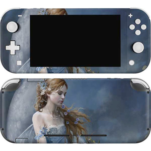 Fairy with Black Cat Sitting on Moon by Nene Thomas Nintendo Skins